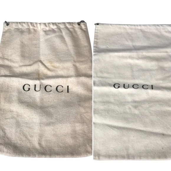 Authentic Gucci Dust Bags Covers Drawstring Lot Of 2 Made In Italy Cotton - Picture 1 of 5